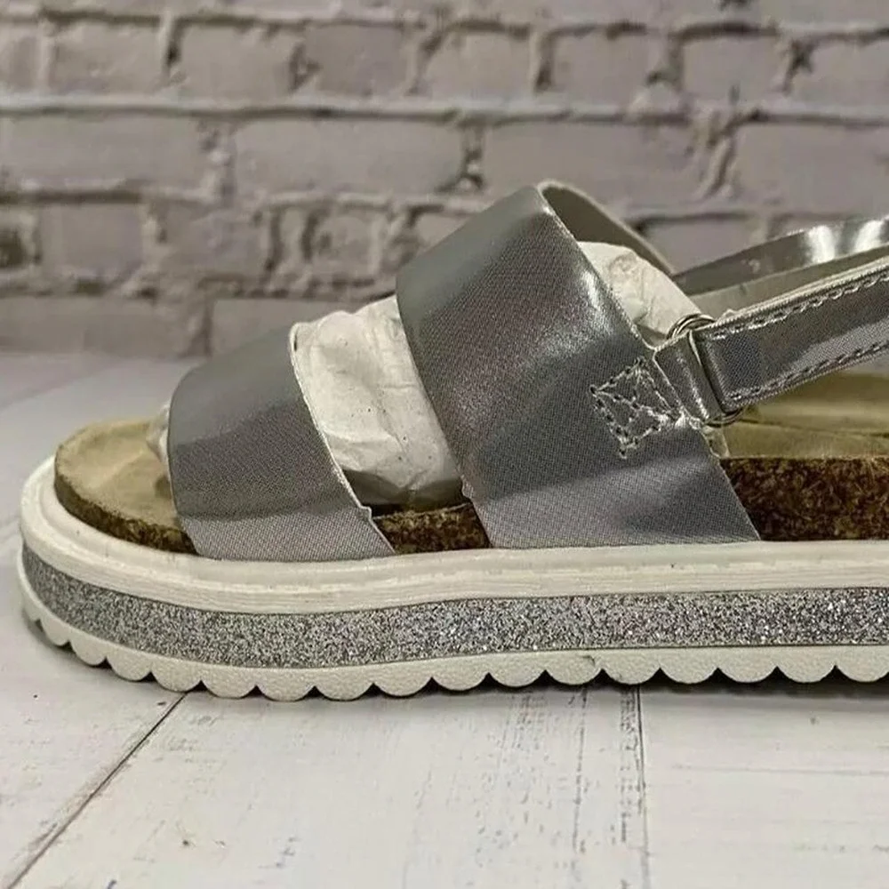 Carter's Silver Slingback Carlyle Sandal with Glitter-Size 6